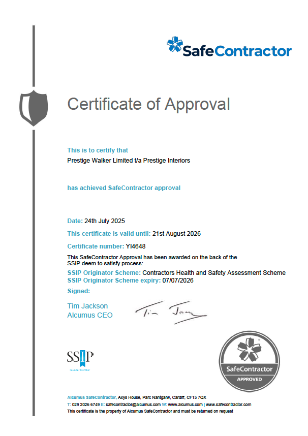 Safe Contractor certificate of accreditation