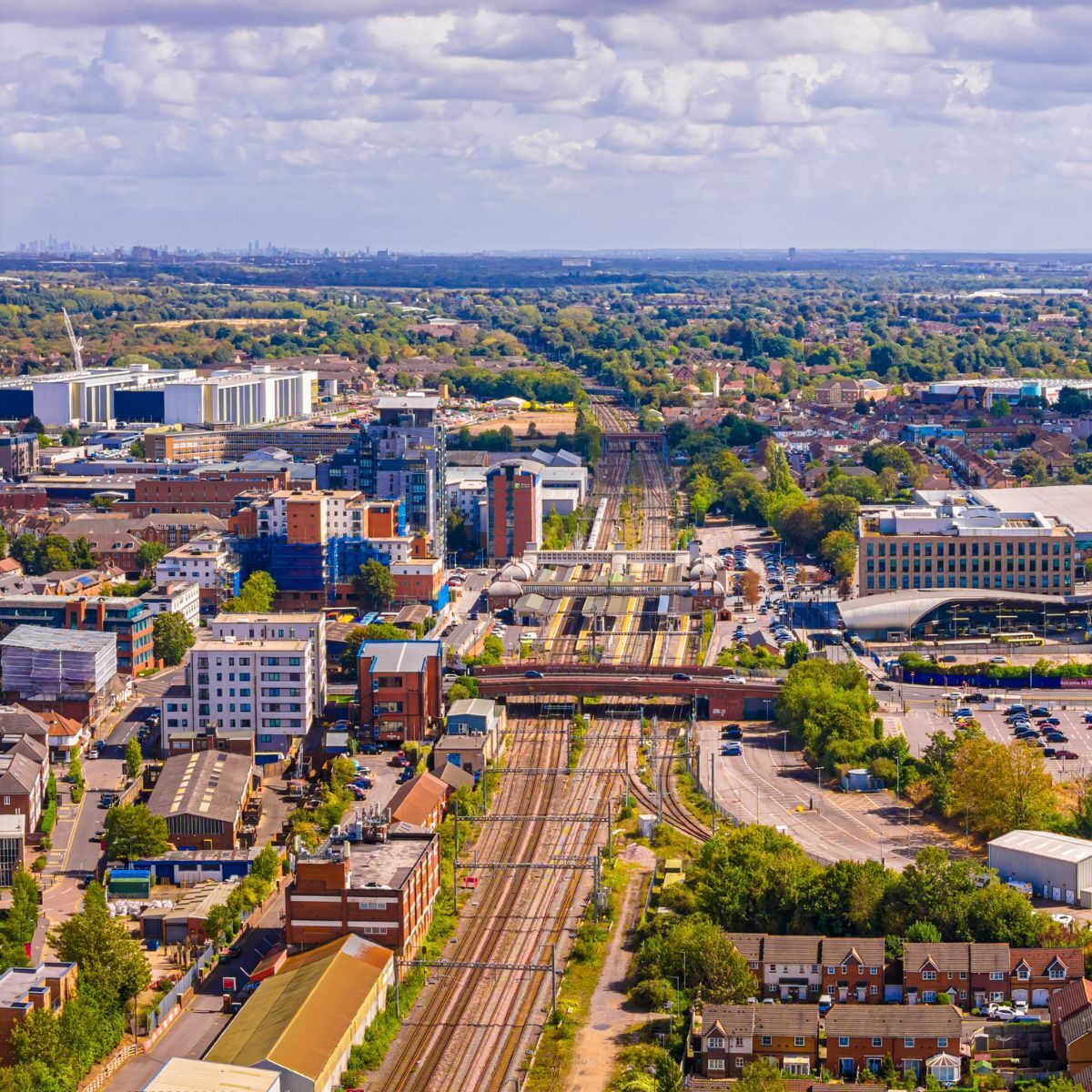 Slough Town Centre Aerial View