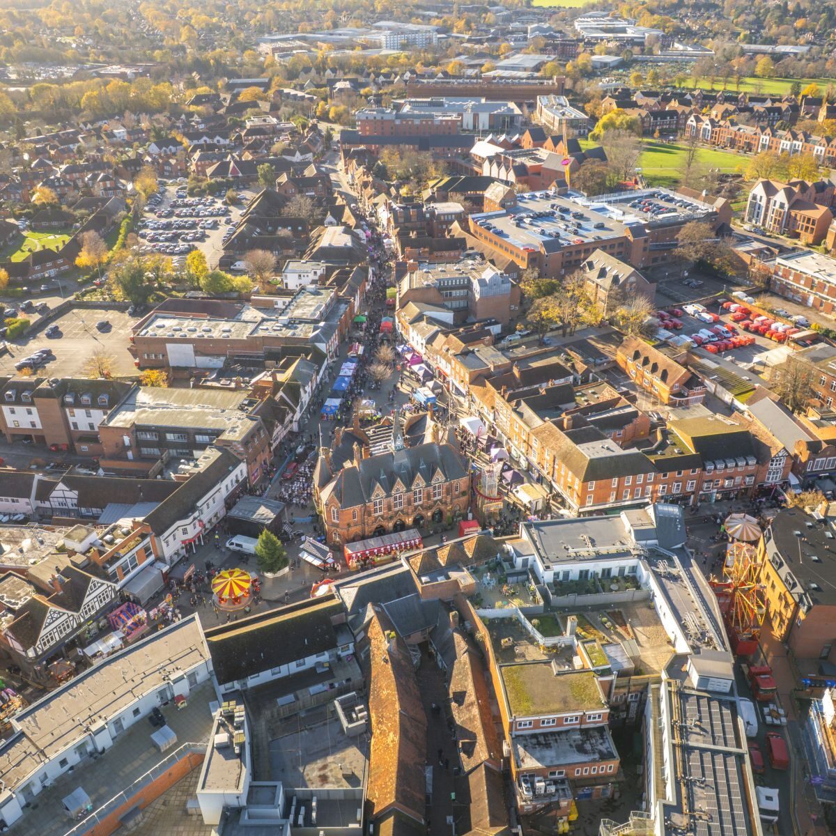 Wokingham Town Centre Aerial View